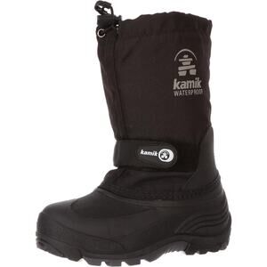 COPY - Kamik Kids Waterbug  Pull On Round Toe Waterproof Snow Boots, Black/Char…